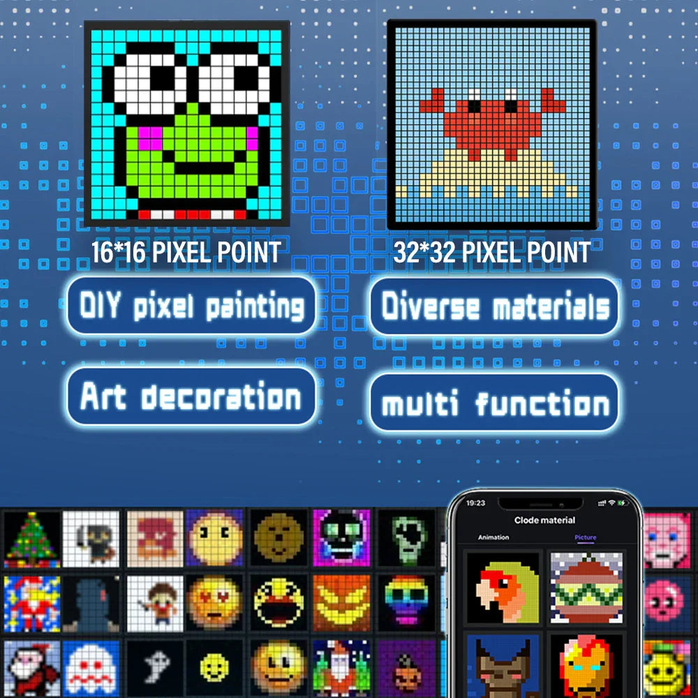 CrazeAce™ RGB LED Pixel Art Frame