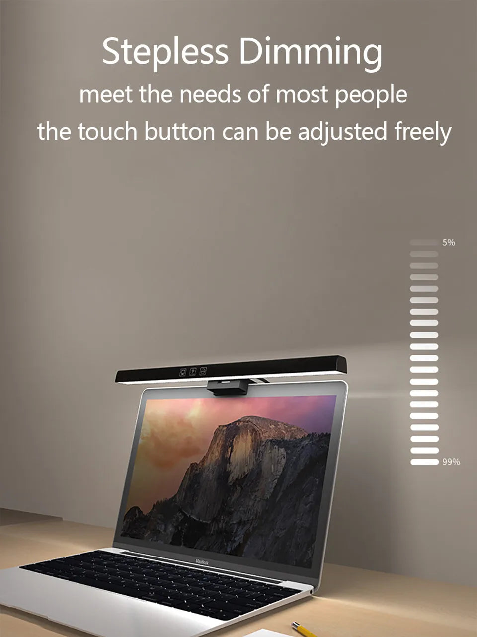 MonitorMate Eye-Care PC Monitor Attachment Dimming LED Light Bar