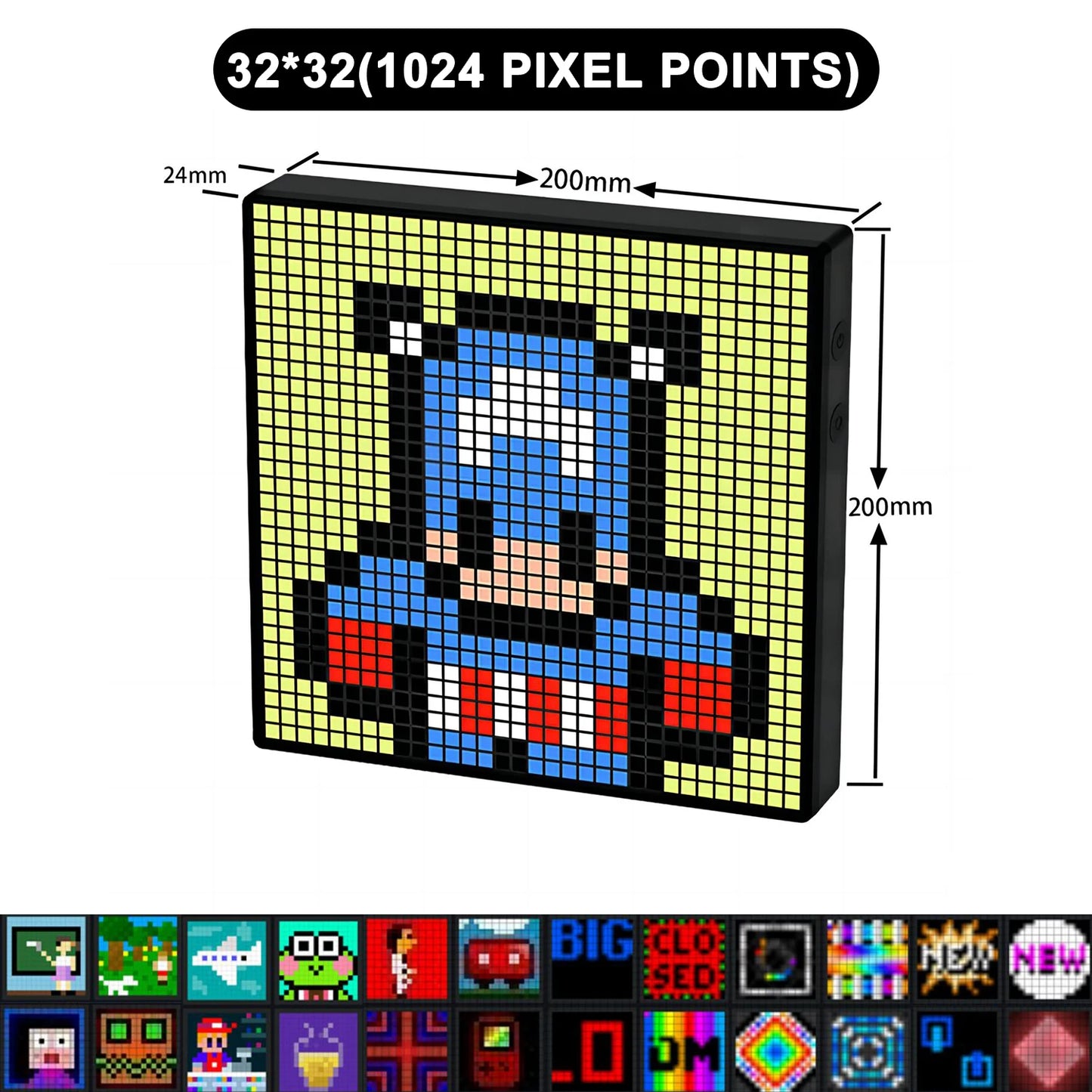 CrazeAce™ RGB LED Pixel Art Frame