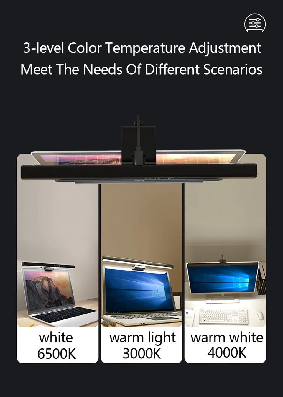 MonitorMate Eye-Care PC Monitor Attachment Dimming LED Light Bar