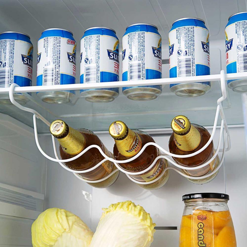 Refrigerator Kitchen Rack Shelf Can Beer Wine Bottle Holder Rack Organizer Kitchen Storage  Fridge Organizer Shelves - household-ideals