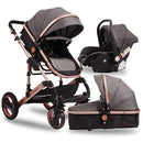 Lightweight 3-in-1 Luxury Baby Stroller