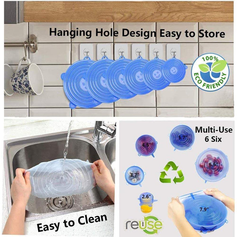 Silicone Cover Stretch Lids Reusable Airtight Food Wrap Covers Keeping Fresh Seal Bowl Stretchy Wrap Cover Kitchen Cookware - lifehacks-home
