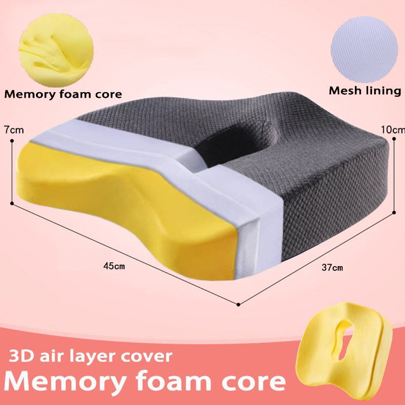 Office Chair Memory Foam Cushion Pillow Set
