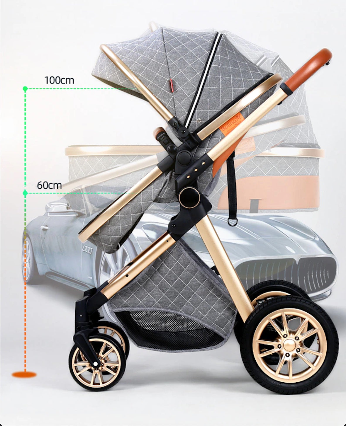 Lightweight 3-in-1 Luxury Baby Stroller