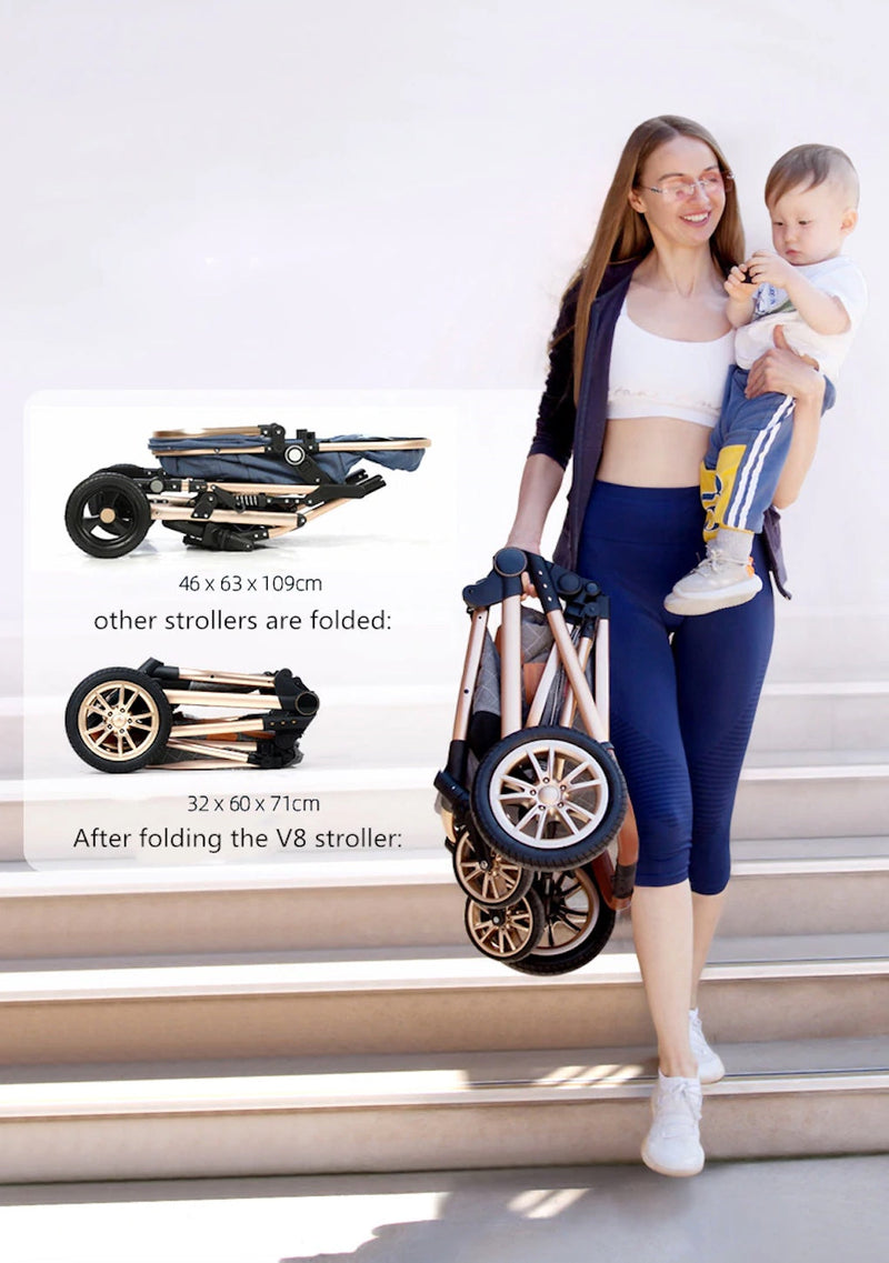 Lightweight 3-in-1 Luxury Baby Stroller