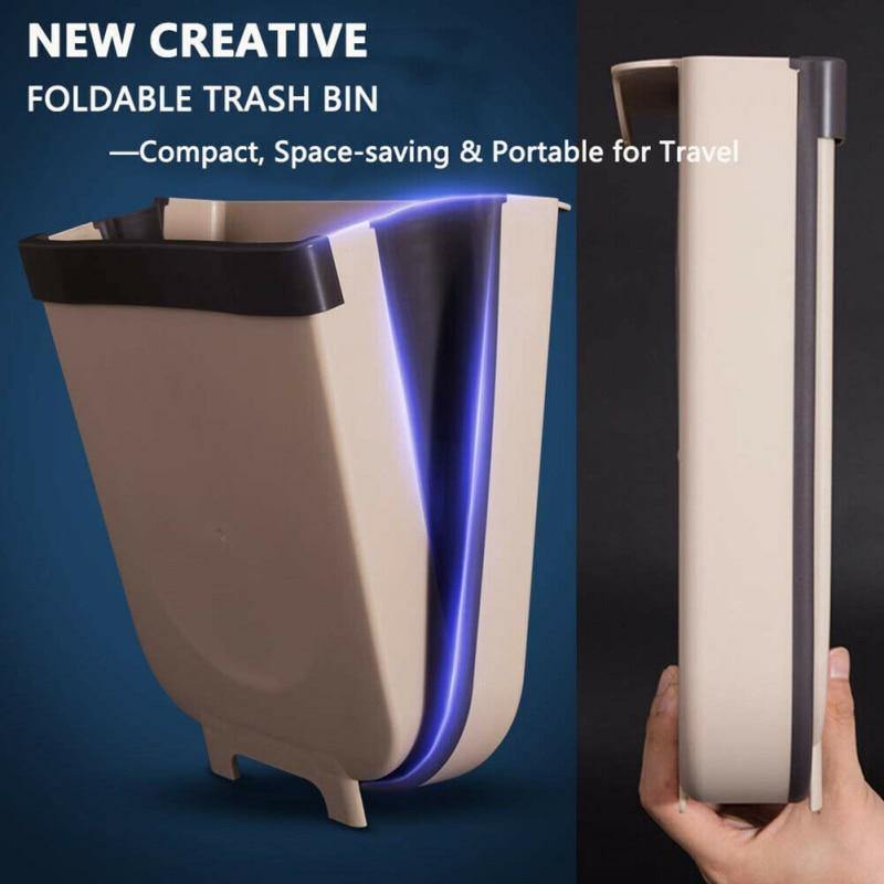 Foldable Hanging Trash Bin - household-ideals