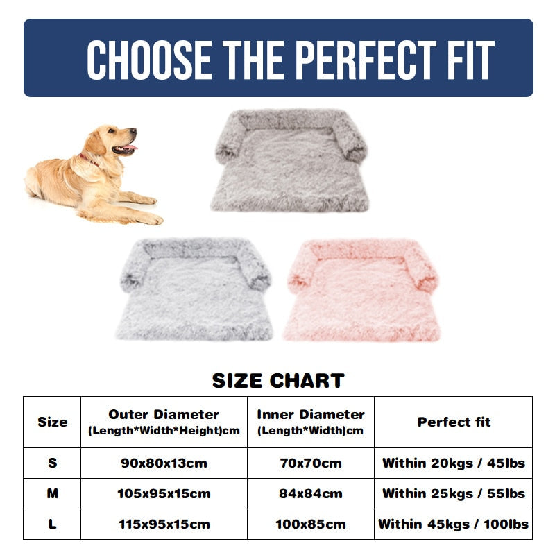 Large Dog Bed Cover Protector Warm Calming Plush